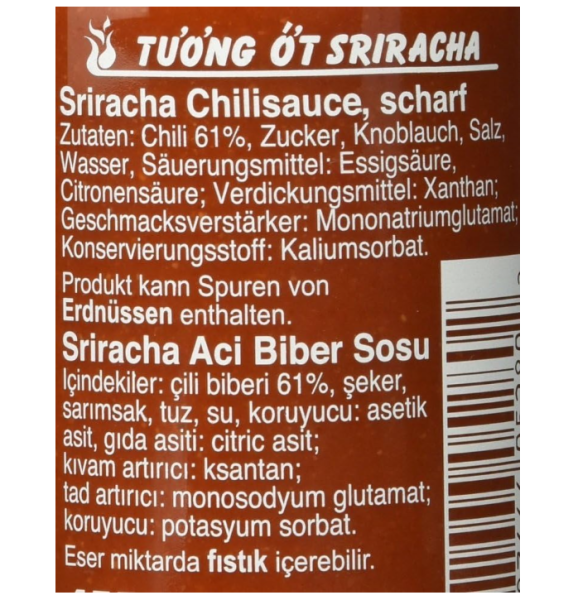 Flying Goose Sriracha Acı Chilli Biberi Sosu 455 Ml