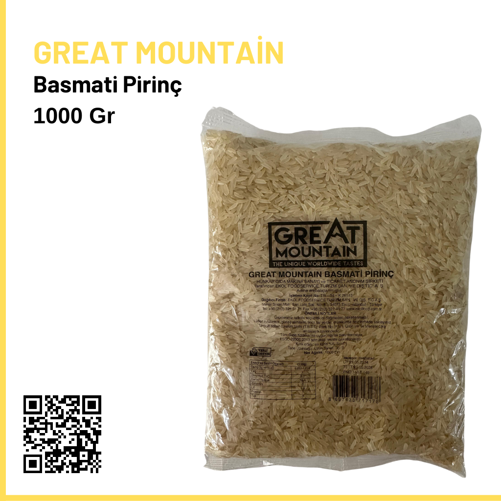 Great Mountain Basmati Pirinç 1000 Gr
