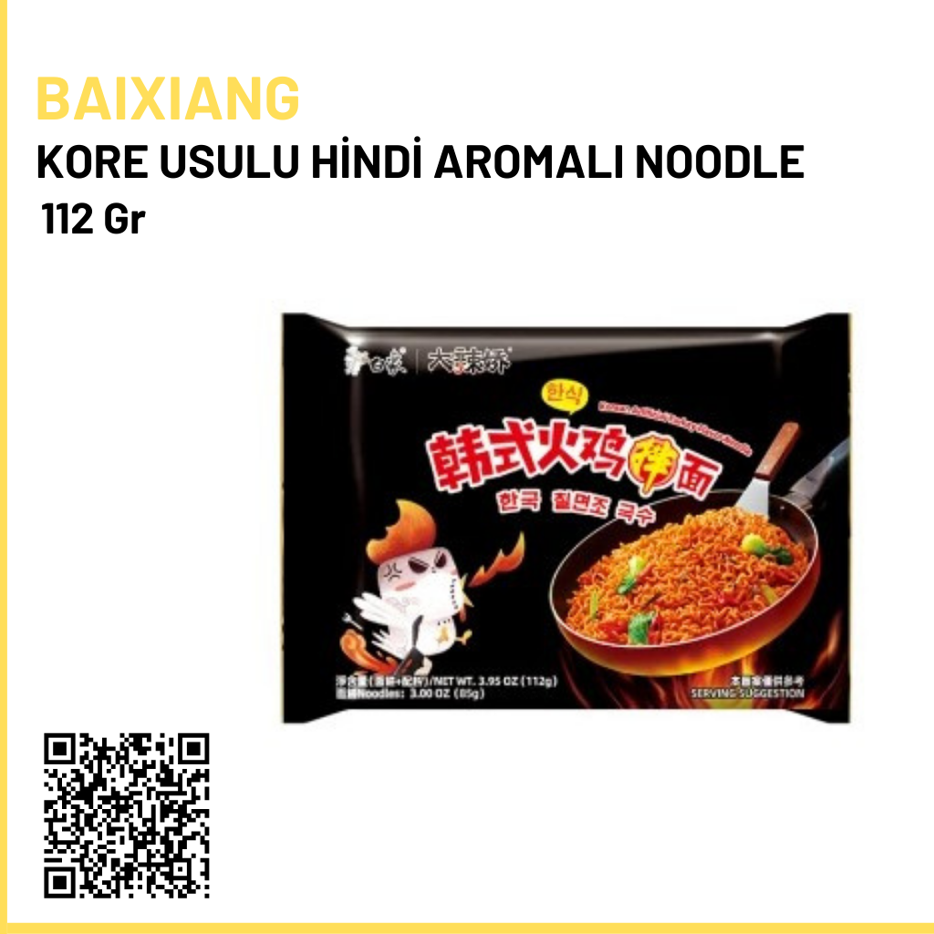Kore Usülü Hindi Aromalı Acılı Noodle 112 Gr