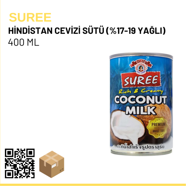 Suree Hindistan Cevizi Sütü 400 Ml (%17-19 Yağlı) x24 (Ad: 89₺)