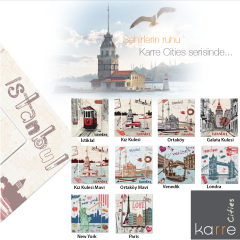 Karre Cities_Kapaklı Topraklı Priz/Kız Kulesi Mavi (Mekanizma+Kapak+Çerçeve dahil)