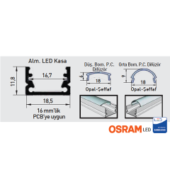 ACK_12V Sıva Üstü LED Barlar 1000Lm 3000K-4000K-6500K_AS10-01203