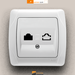 Carmen-Opak Sıva Altı Data Prizi Jacksız (Beyaz I Krem)_Viko by Panasonic