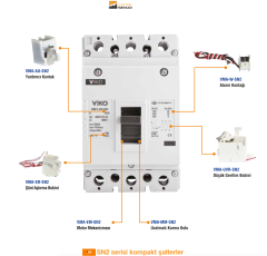 SN2 Serisi Düşük Gerilim Bobini-220V AC-Kompakt: VMF1-VMF2-VMT2-VMR2/-SN2-Kompakt Şalter Aksesuarları_Viko by Panasonic