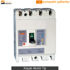 VMR Serisi Kaçak Akımlı Tip Kompakt Şalter 630A-50kA-4 Kutup-K.A. Eşik: 100mA-1A _Viko by Panasonic