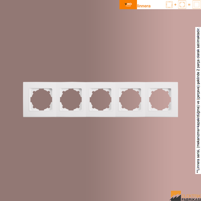 Linnera Sıva Altı Beşli Yatay Çerçeve (Beyaz I Krem)_Viko by Panasonic