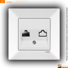 Meridian Sıva Altı Nümeris Telefon Prizi (RJ11) (Beyaz I Krem)_Viko by Panasonic