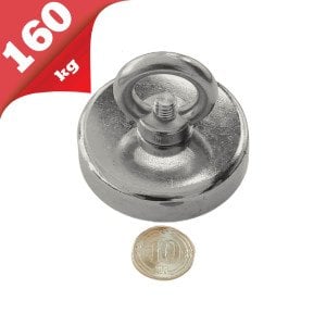 75mm Neodyum Pot Mıknatıs - Magnet Fishing Çok Güçlü Kurtarma Mıknatısı