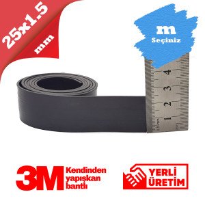 25x1,5mm 3M Kendinden Yapışkanlı Esnek Şerit Mıknatıs