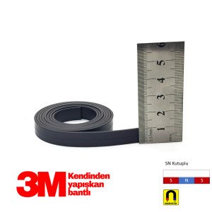 10x2mm 3M Kendinden Yapışkanlı Esnek Şerit Mıknatıs