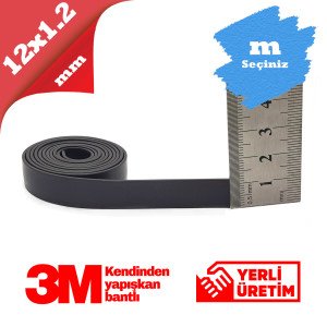 12x1,2mm 3M Kendinden Yapışkanlı  Esnek Şerit Mıknatıs