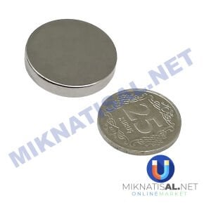 Çap 25mm Kalınlık 5mm N35 Silindir Güçlü Mıknatıs