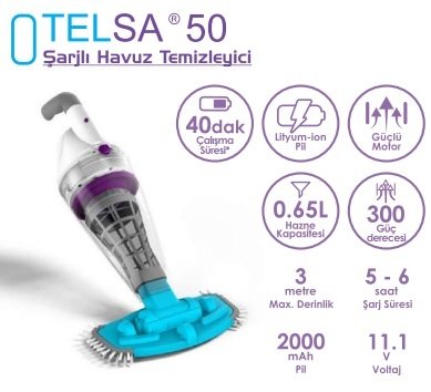 TELSA 50 ŞARZLI HAVUZ TEMİZLEYİCİ