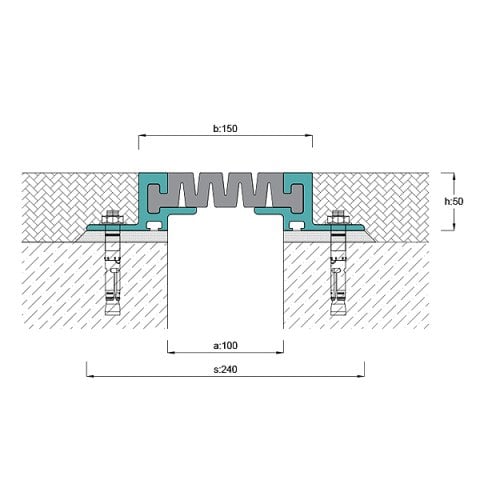 AR734-100 Zemin Dilatasyon Profili - 4 mt