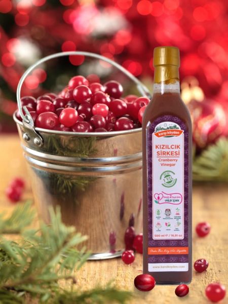 Karşı Köyden Doğal Fermantasyon Kızılcık Sirkesi, Cranberry Vinegar, 500 ml / 16,91 oz