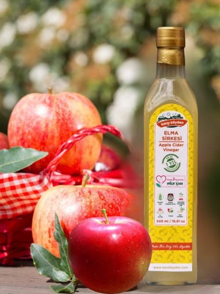 Karşı Köyden  Elma Sirkesi, Apple Cider Vinegar, 500 ml / 16,91 oz x 6 Adet