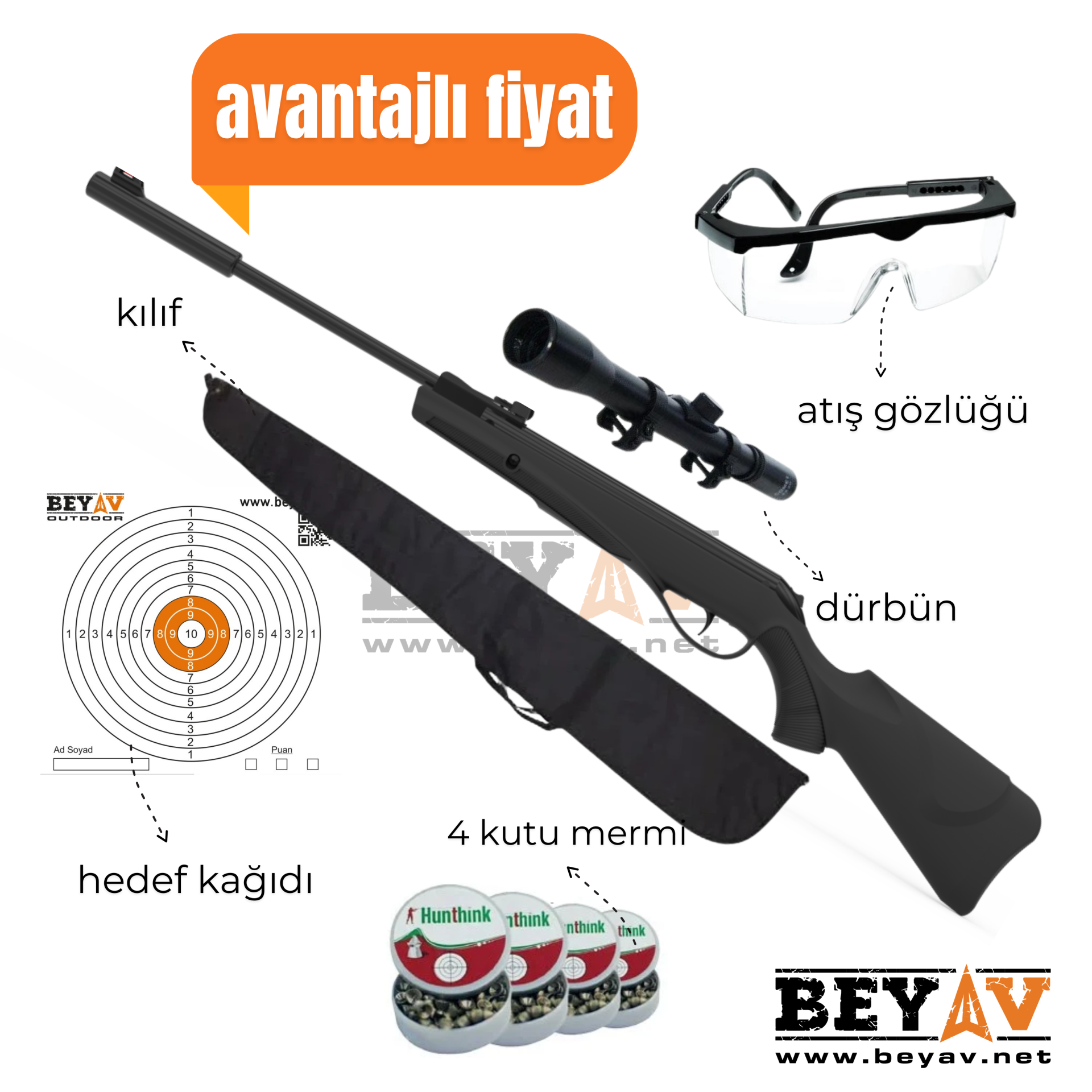 Retay 70S 5.5 mm Kırmalı Havalı Tüfek-Avantajlı Set