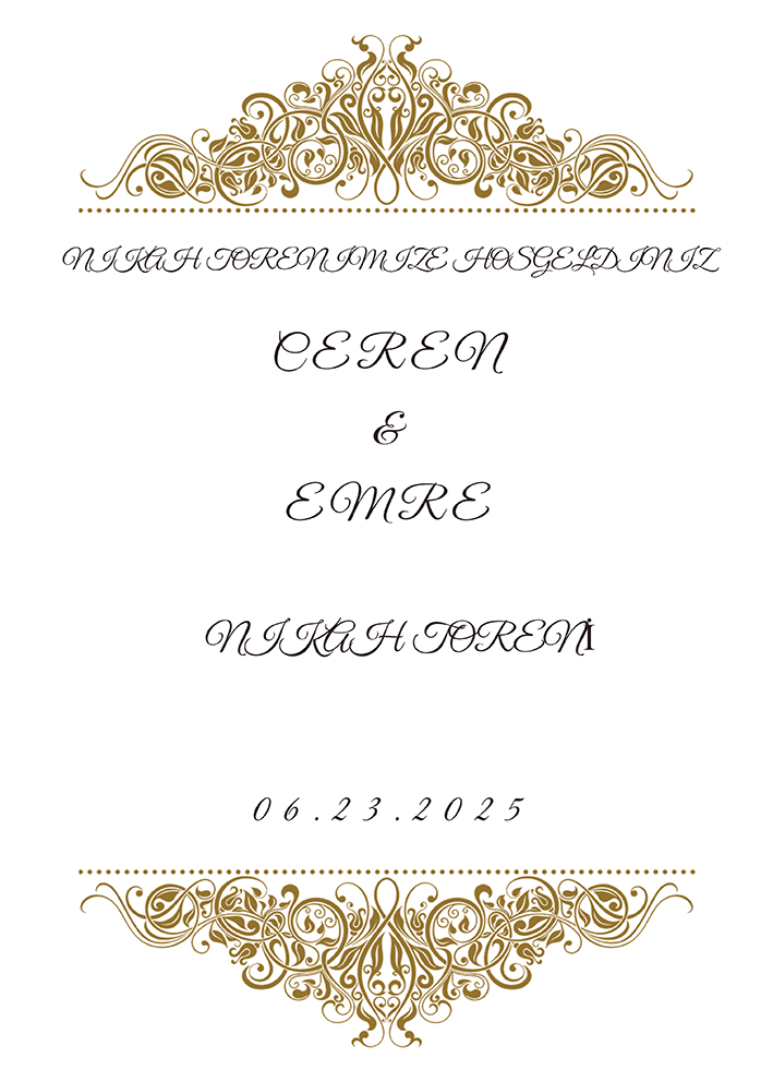 Nikah Karşılama Panosu (KRP0003)