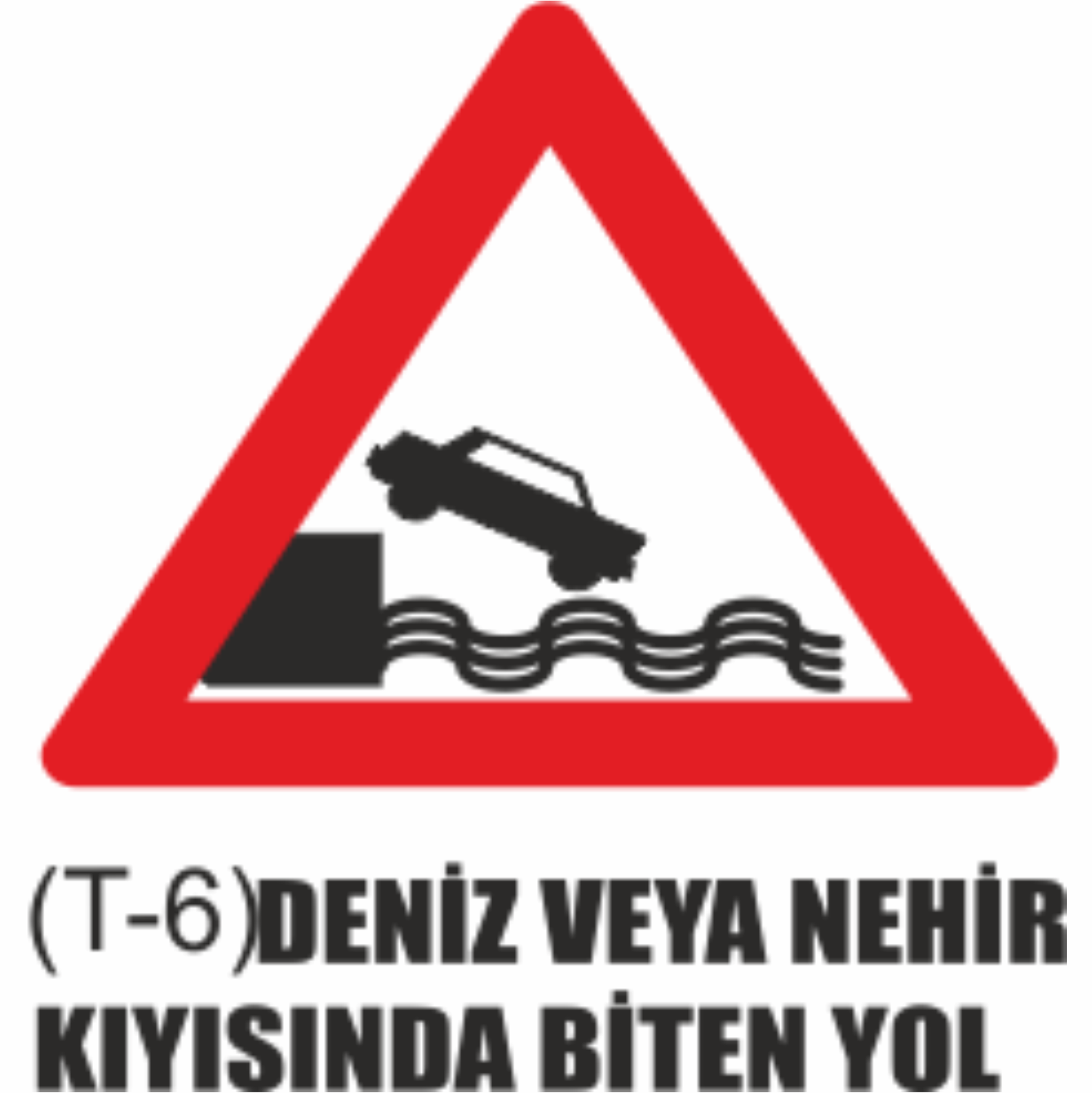 Deniz Veya Nehir Kıyısında Biten Yol Tabelası- Uyarı Levhaları