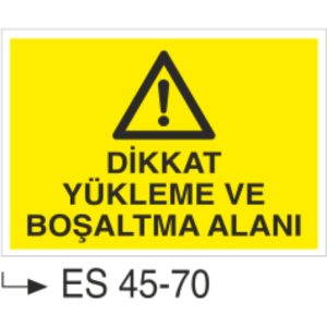 Dikkat Yükleme Ve Boşaltma Alanı-Uyarı Levhası