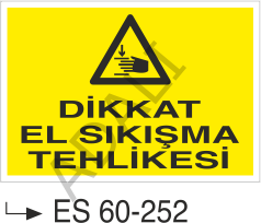 Dikkat El Sıkışma Tehlikesi