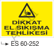 Dikkat El Sıkışma Tehlikesi