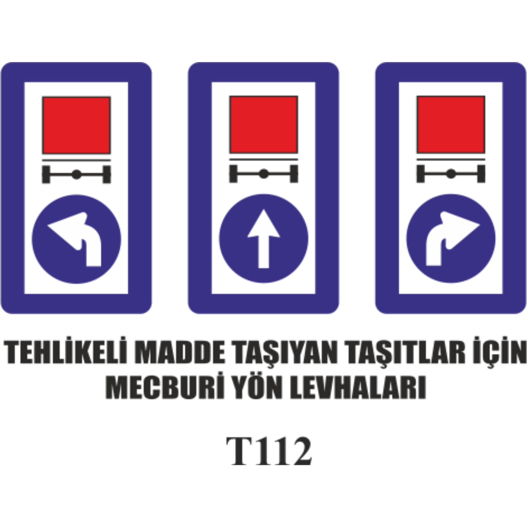 Tehlikeli Madde Taşıyan Taşıtlar İçin Mecburi Yön Levhaları - Uyarı Levhaları