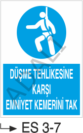 Düşme Tehlikesine Karşı Emniyet Kemerini Tak