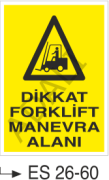 Dikkat Forklift Manevra Alanı