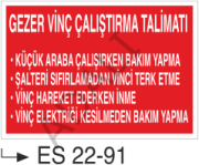 Gezer Vinç Çalıştırma Talimatı