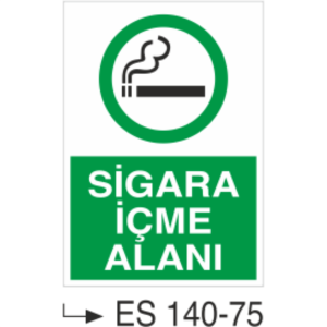 Sigara İçme Alanı -Uyarı Levhası