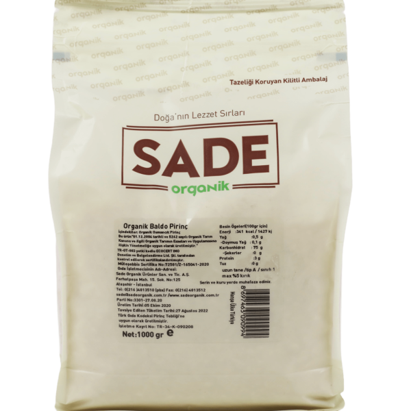 Sade Organik Pirinç 1000 gr