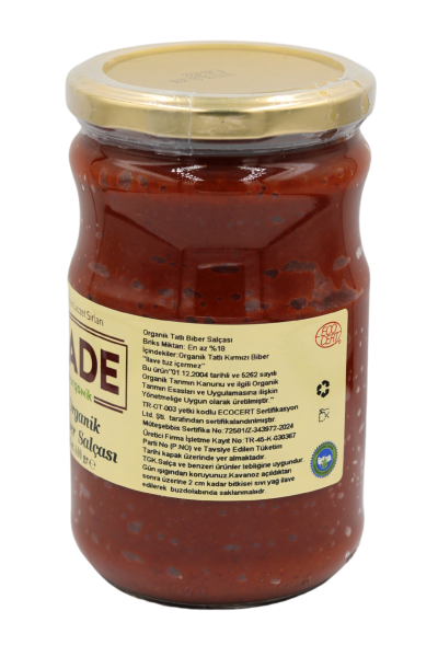 Sade Organik Biber Salçası 610 gr