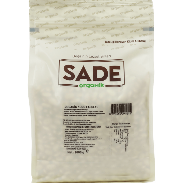 Sade Organik Kuru Fasulye 1000 gr