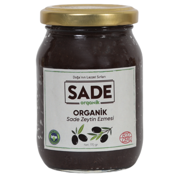 Sade Organik Siyah Zeytin Ezmesi 170 gr