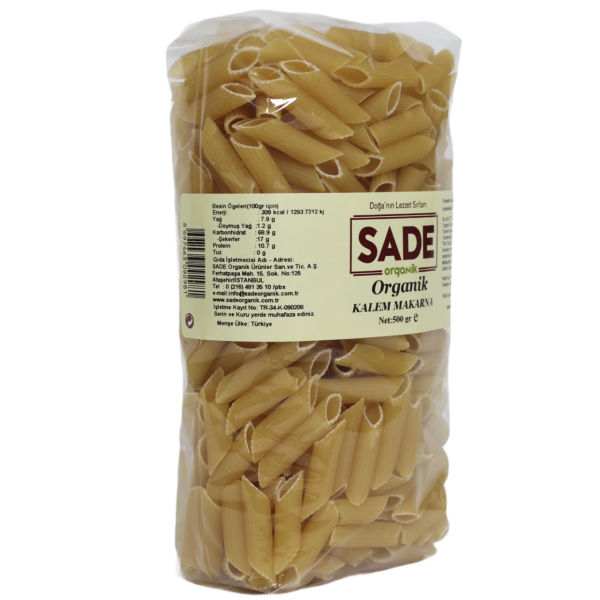 SADE ORGANİK KALEM MAKARNA 500 GR