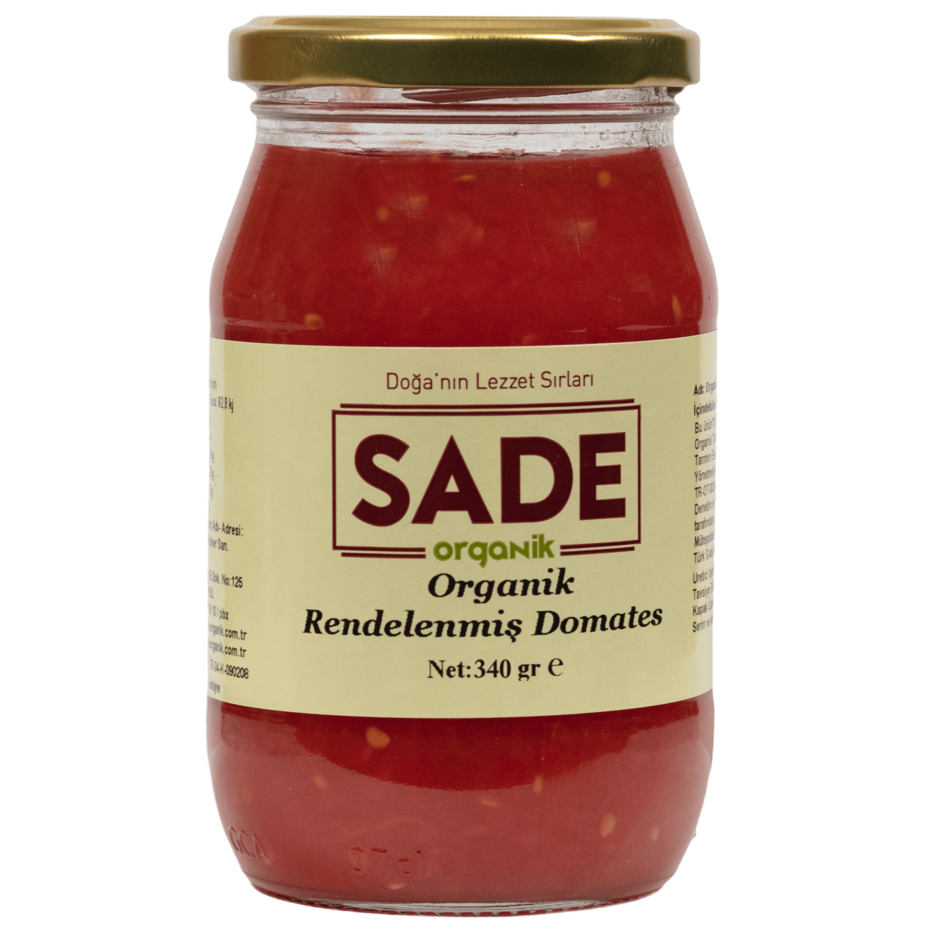 Sade Organik Rendelenmiş Domates 340 Gr