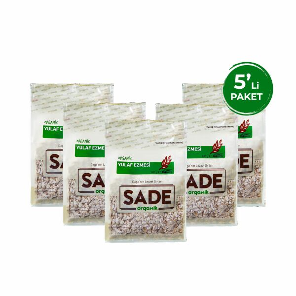 Sade Organik Yulaf Ezmesi 500 GR 5 ' li Paket