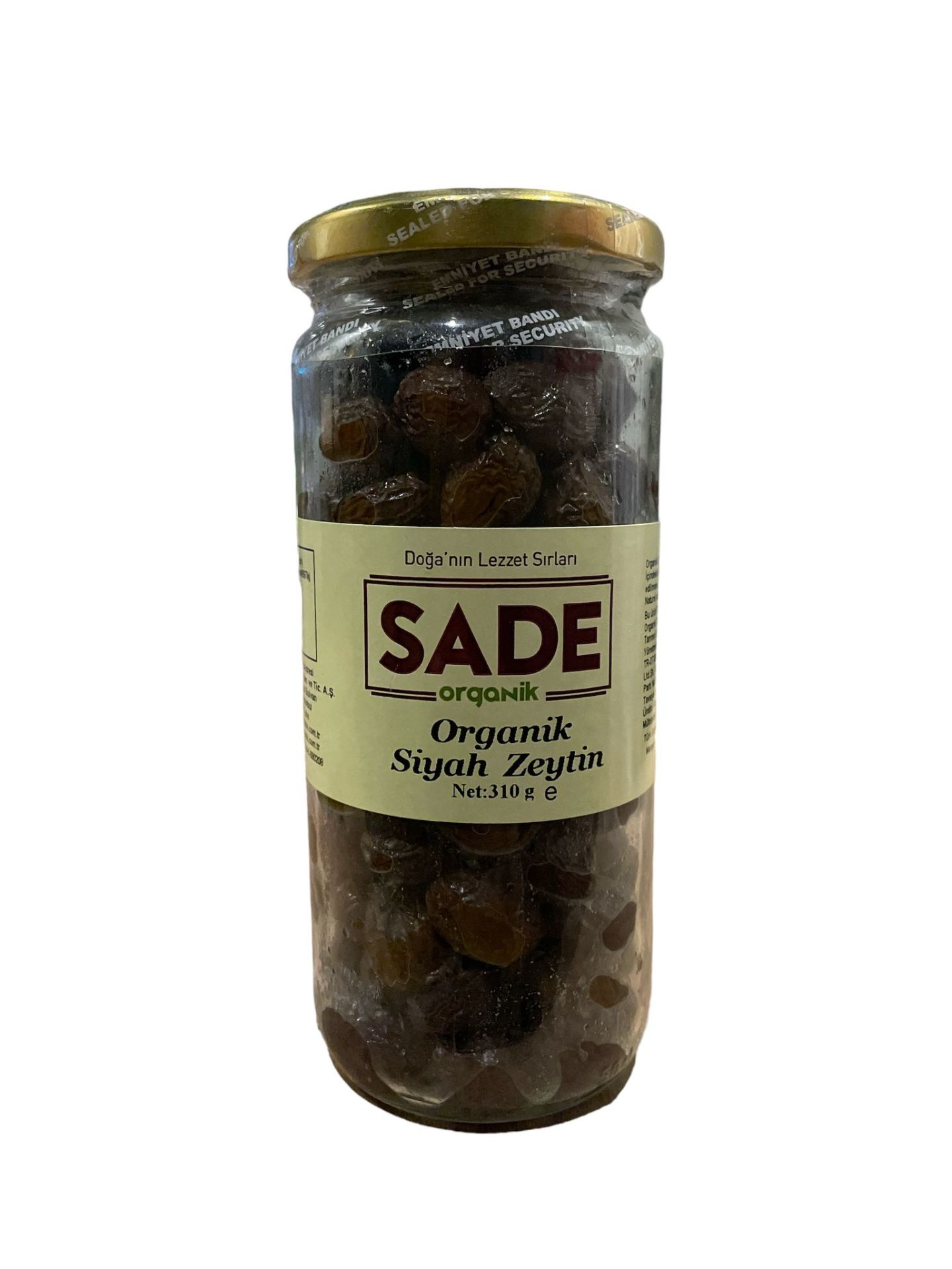 Sade Organik Siyah Zeytin 310 GR