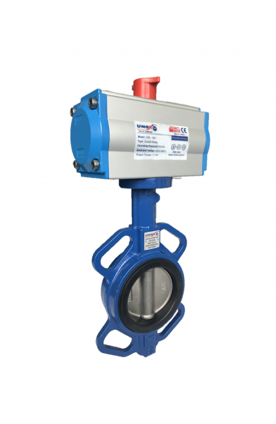 Double Acting Pneumatic Actuated Wafer Type Butterfly Valve