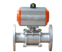 Pneumatic Actuated Stainless Steel 3-Piece Flanged+Top Flanged Ball Valve