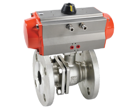 Pneumatic Actuated Stainless Steel 2-Piece Flanged+Top Flanged Ball Valve