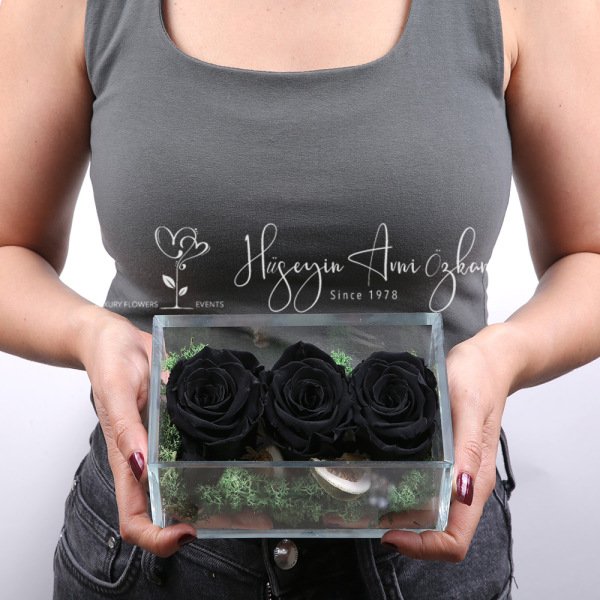 Black Preserved Roses