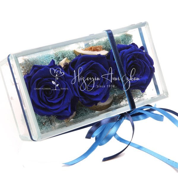 Navy Blue Preserved Roses