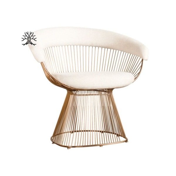 Platner Sandalye Gold-Ekru