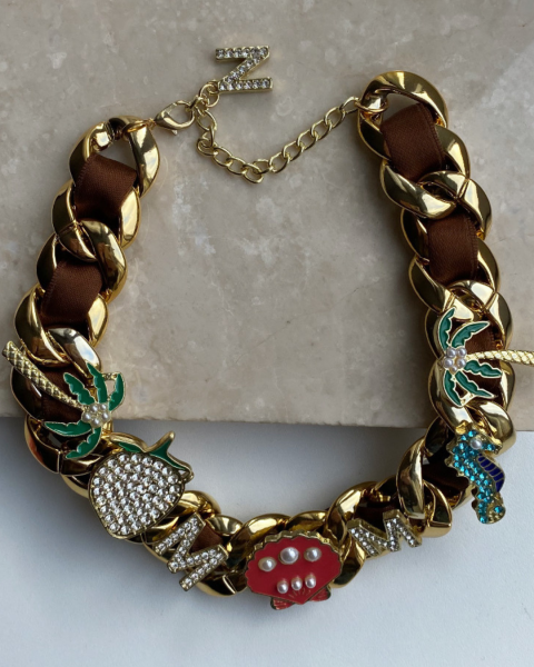 Marka Charmlı Choker Kolye