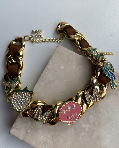Marka Charmlı Choker Kolye