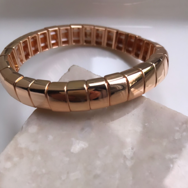 Marka Model Seramik Kaplama Gold Lastikli Kalın Çizgi Bileklik