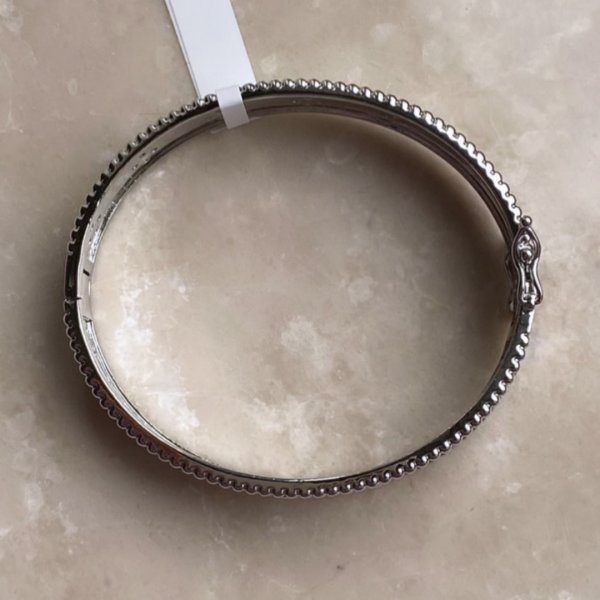 Özel Seri Marka Model Kalın Zirkon Taşlı Yonca Bileklik-Silver