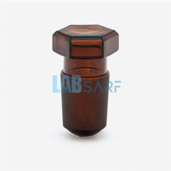 Tıpa Cam Amber Hexagonal Kapaklı Ns 34/35-(1 Adet)